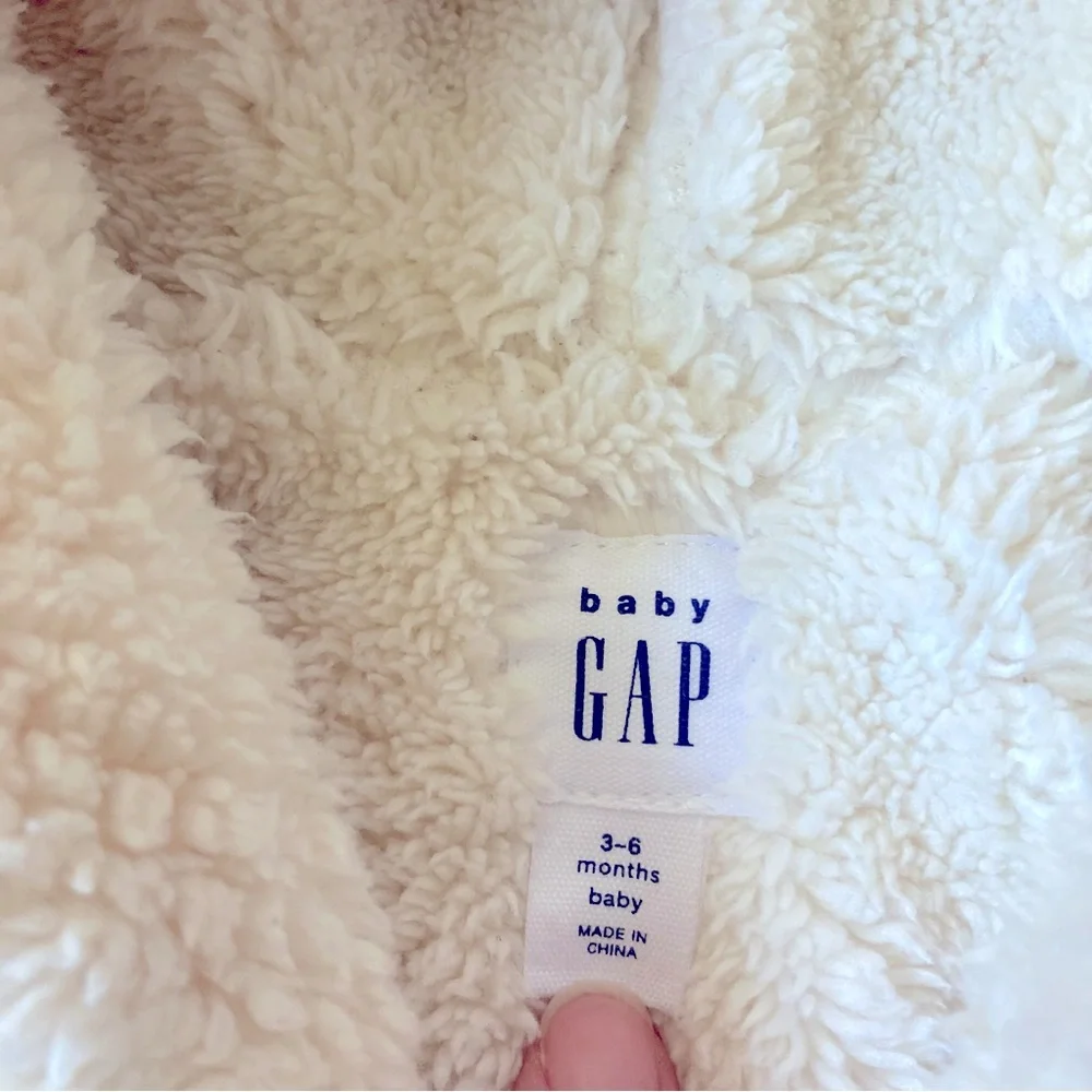 Baby Gap Pink Knit Hooded Cardigan With Sherpa‎ Lining Size 3–6M Cozy Jacket